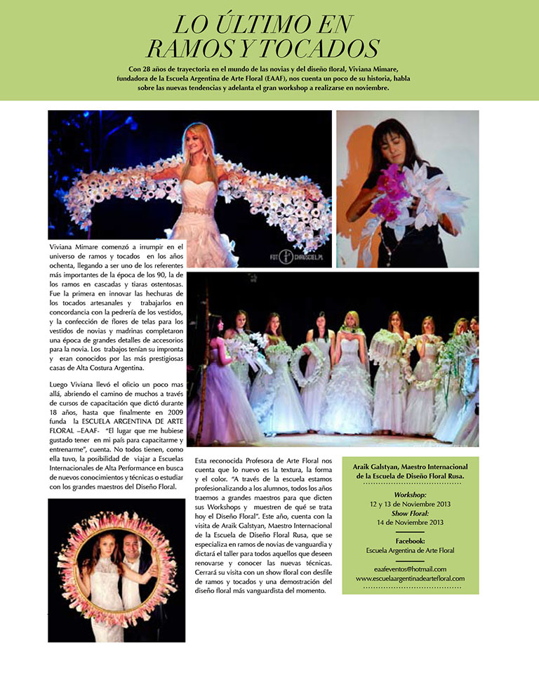 Nota en la Revista Novias 2013